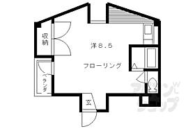 シェモアII 4-A ｜ 京都府京都市左京区下鴨高木町（賃貸マンション1R・4階・23.11㎡） その2