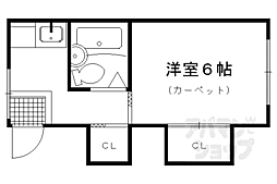 たつみ荘2号館 1Kの間取図画像