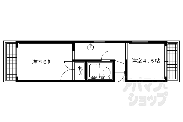 シャルマン大栄 103｜京都府京都市左京区高野玉岡町(賃貸マンション2K・1階・23.44㎡)の写真 その2