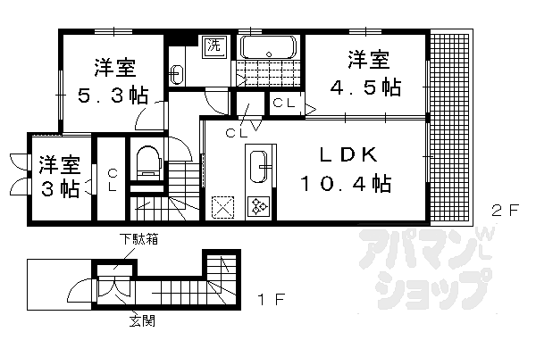 レジーナデルソーレ 202｜京都府京都市左京区岩倉幡枝町(賃貸アパート2SLDK・2階・61.56㎡)の写真 その2