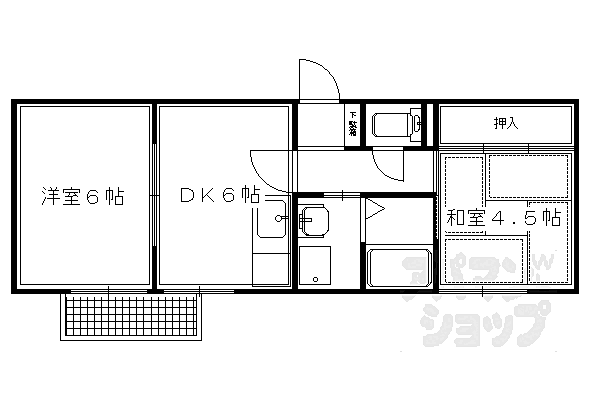 ローレル宝ヶ池 102｜京都府京都市左京区岩倉三笠町(賃貸アパート2DK・1階・40.62㎡)の写真 その2