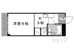 ランドハウス洛北 1Kの間取図画像