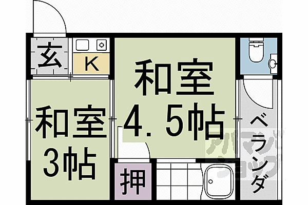 ひさまつ荘 7｜京都府京都市左京区岩倉三宅町(賃貸アパート1K・2階・15.00㎡)の写真 その2