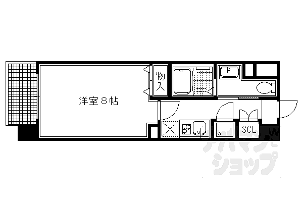 レジディア洛北 408｜京都府京都市左京区田中南西浦町58-2(賃貸マンション1K・4階・26.46㎡)の写真 その2