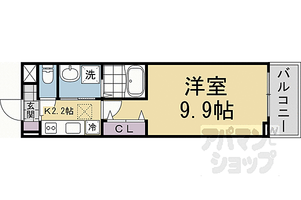 フランあおい 103｜京都府京都市左京区下鴨塚本町(賃貸アパート1K・1階・29.72㎡)の写真 その2