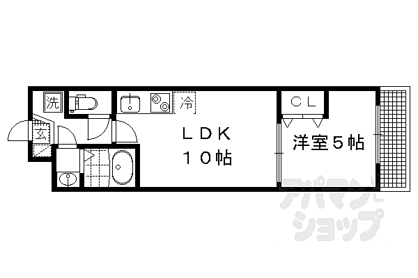 サクシード宝ヶ池 104｜京都府京都市左京区上高野西氷室町(賃貸マンション1LDK・1階・33.33㎡)の写真 その2