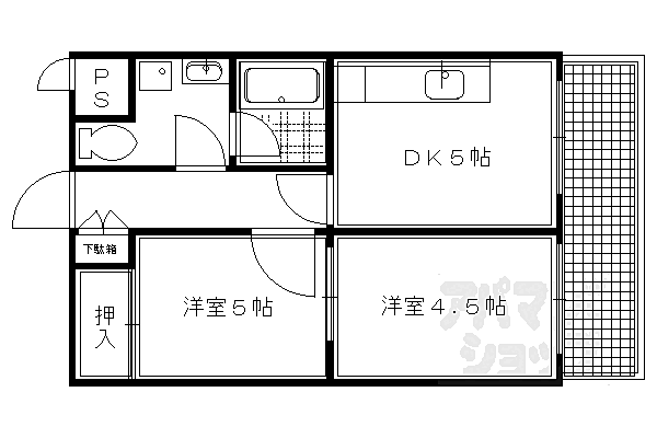 Ｊ－ｃｕｂｅ曼殊院 104｜京都府京都市左京区高野玉岡町(賃貸マンション2DK・1階・30.92㎡)の写真 その2