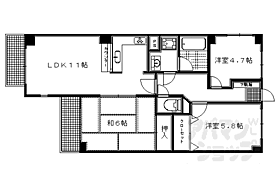 京都府京都市上京区上長者町通千本西入五番町（賃貸マンション3LDK・7階・61.59㎡） その2