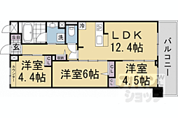 ＴＨＥ　ＲＥＳＩＤＥＮＣＥ　北白川 2階3LDKの間取り