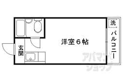 京都市営烏丸線 北大路駅 徒歩23分の賃貸アパート 2階1Kの間取り