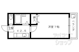 京福電気鉄道北野線 北野白梅町駅 徒歩12分の賃貸マンション 3階1Kの間取り