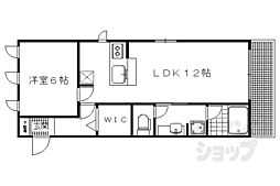 エスポワールヴィラ 1階1LDKの間取り