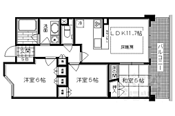 京阪本線 三条駅 徒歩1分の賃貸マンション 3階3LDKの間取り