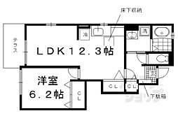 マサール哲学の道 1階1LDKの間取り
