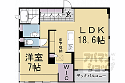 パーチェ岡崎神宮道 1階1LDKの間取り