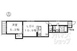 京都市営烏丸線 烏丸御池駅 徒歩5分の賃貸マンション 3階1LDKの間取り