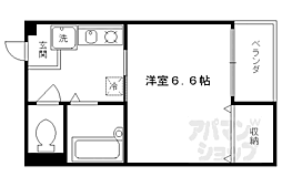 京阪本線 祇園四条駅 徒歩6分の賃貸マンション 3階1Kの間取り