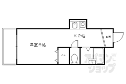 JR東海道・山陽本線 京都駅 徒歩15分の賃貸マンション 2階1Kの間取り