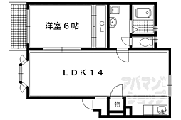 メゾンかしわべ 2階1LDKの間取り