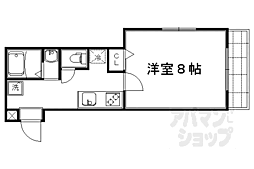 京都市営烏丸線 今出川駅 徒歩11分の賃貸マンション 3階1Kの間取り