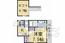 京阪本線 鳥羽街道駅 徒歩2分の賃貸アパート 1階1Kの間取り