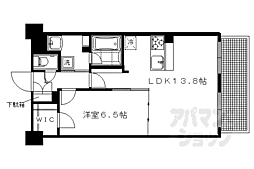 プレサンス京大前 1階1LDKの間取り