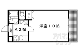 グランビィア御蔭II 3階1Kの間取り