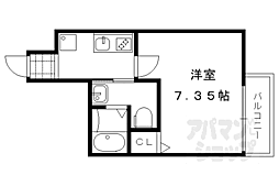 京都市営烏丸線 北大路駅 徒歩17分の賃貸マンション 3階1Kの間取り