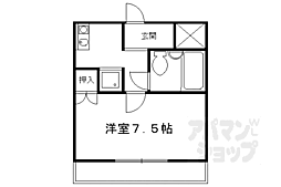 京都市営烏丸線 北大路駅 徒歩26分の賃貸マンション 3階1Kの間取り