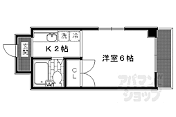 サンパティック聖護院 2階1Kの間取り