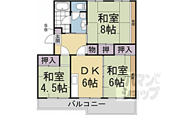 東大路高野第1住宅1棟 3DKの間取図画像