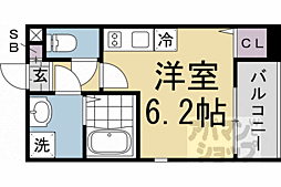 京阪本線 鳥羽街道駅 徒歩4分の賃貸アパート 2階ワンルームの間取り