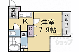 ＴＨＥ　ＲＯＳＥ　ＲＥＳ　一乗寺 1階1Kの間取り
