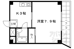 京阪本線 祇園四条駅 徒歩10分の賃貸マンション 4階1Kの間取り