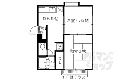 エクセレントさわらぎ 2階2DKの間取り