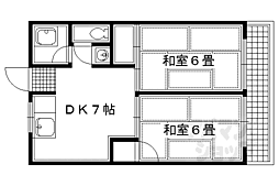 コーポいづつ 2階2DKの間取り