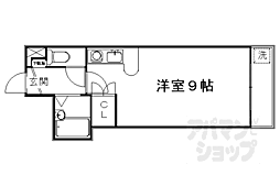 京都市営烏丸線 北大路駅 徒歩29分の賃貸マンション 3階ワンルームの間取り