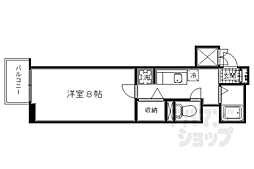 京都市営烏丸線 今出川駅 徒歩10分の賃貸マンション 4階1Kの間取り