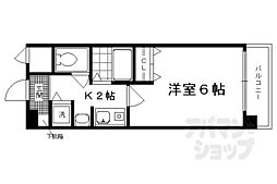 プレサンス京大東 1階1Kの間取り
