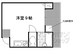京都市営烏丸線 今出川駅 徒歩8分の賃貸アパート 1階ワンルームの間取り