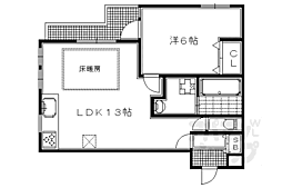 グリーンヒル下鴨本通 1LDKの間取図画像