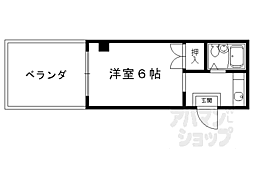 サンライズヒガシラ 1Kの間取図画像