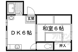 第二吉与門ハイツ 1DKの間取図画像