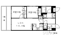 リーガル京都聖護院 2LDKの間取図画像