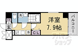 プレサンス京都北野白梅町 1Kの間取図画像