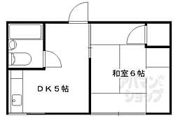 山中荘 1DKの間取図画像