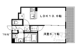 プレサンス京大前 1LDKの間取図画像