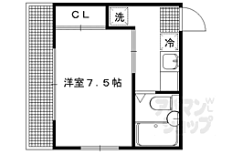 ロイヤルハイツ一乗寺 1Kの間取図画像