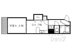 アブレスト今出川 1DKの間取図画像