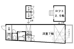キャッスル21 1Kの間取図画像